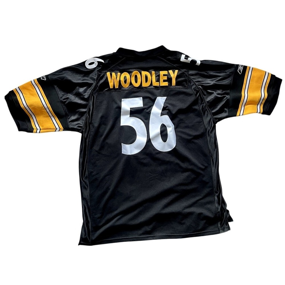 Reebok LaMarr Woodley Pittsburgh Steelers NFL Stitched Jersey Black Size 52